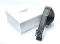 Loewe Anagram Buckle Textured Leather Belt (Black/Silver)