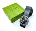 Gucci Interlocking G Belt (Black with Distressed Silver Hardware)