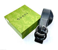 Gucci Interlocking G Belt (Black with Silver & Black Hardware)