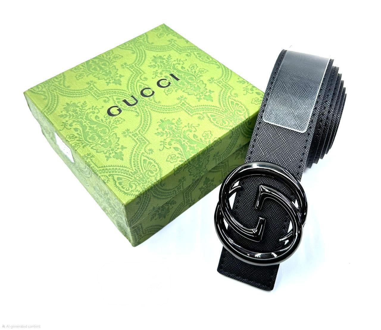 Gucci Interlocking G Belt (Black on Black)