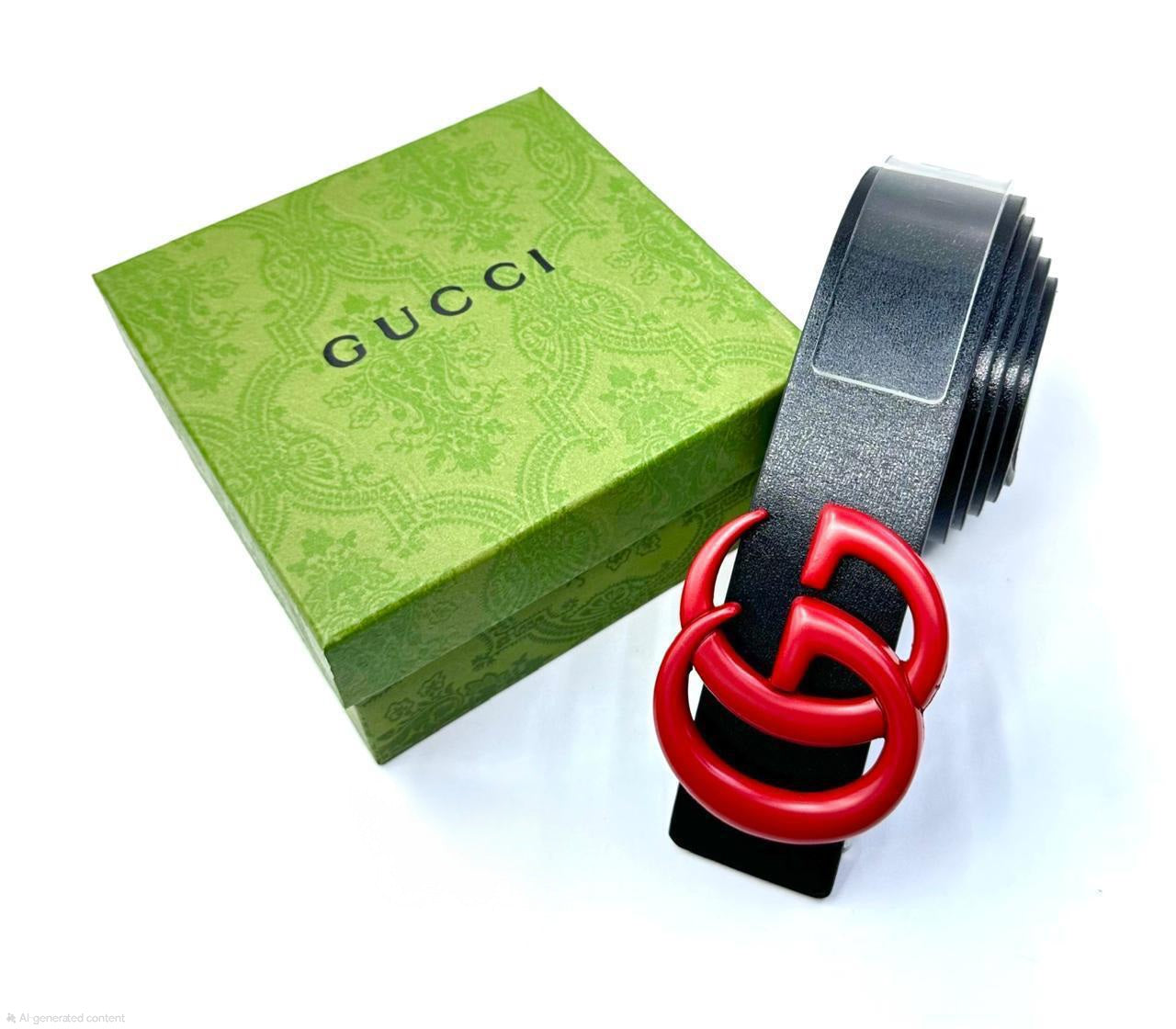 Gucci Interlocking G Belt (Black/Matte Red)