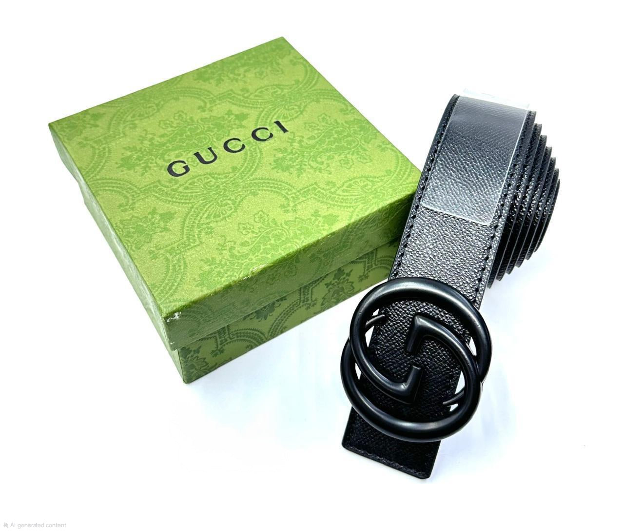 Gucci Interlocking G Belt (Black/Matte Black)