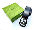 Gucci Interlocking G Belt (Navy Blue/Glossy Black)