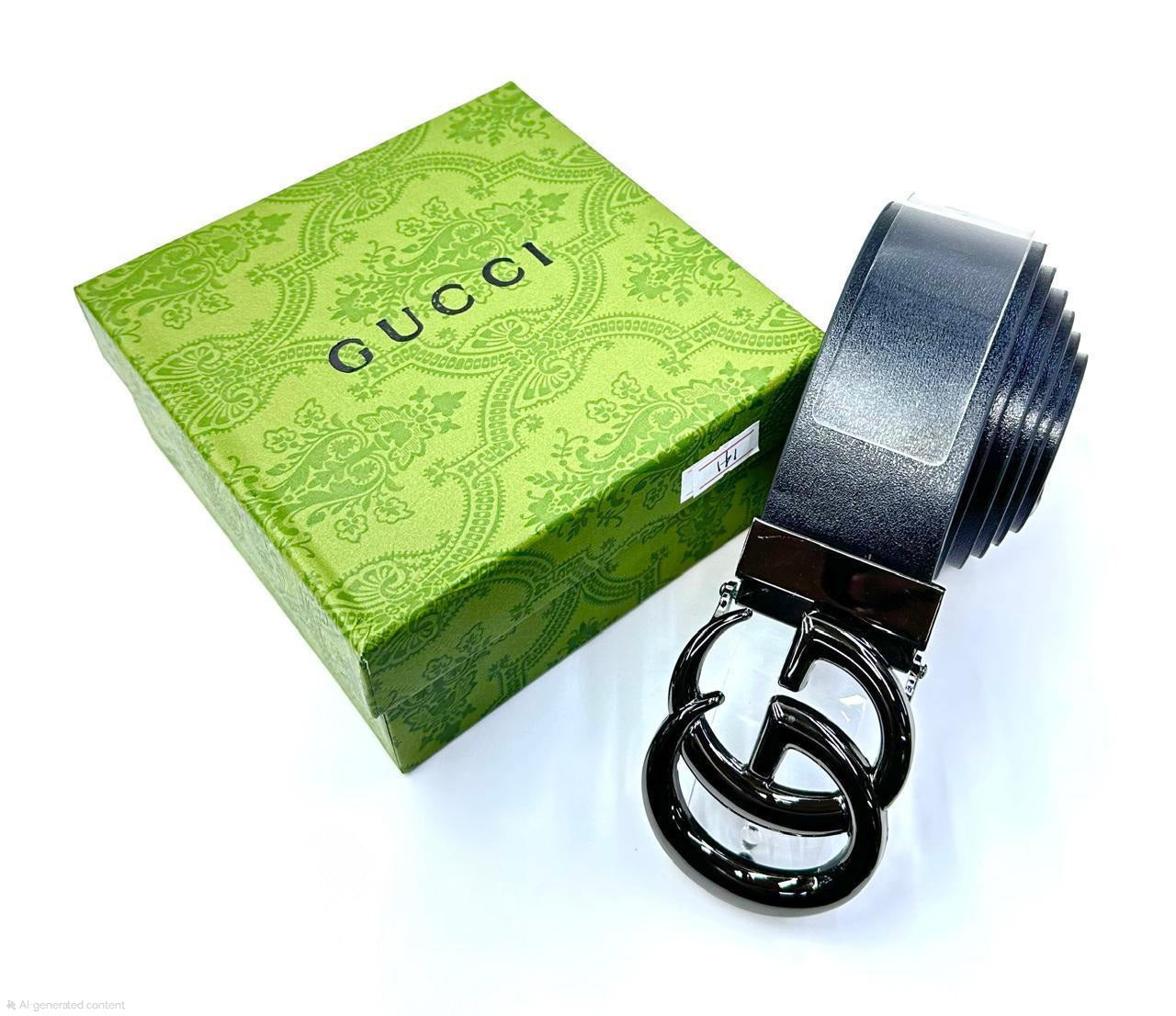 Gucci Interlocking G Belt (Navy Blue/Glossy Black)