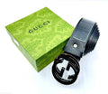 Gucci Interlocking G Belt (Black/Glossy Black)