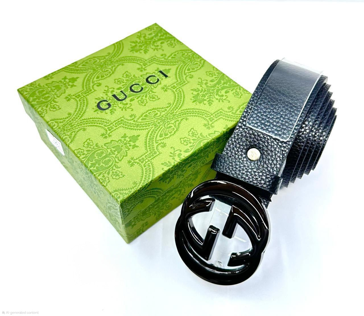Gucci Interlocking G Belt (Black/Glossy Black)