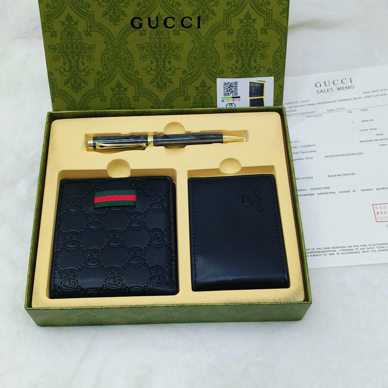 Gucci GG Embossed Accessory Gift Set (Black)