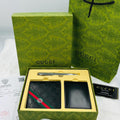 Gucci Signature Web Wallet & Card Holder Gift Set (Black)