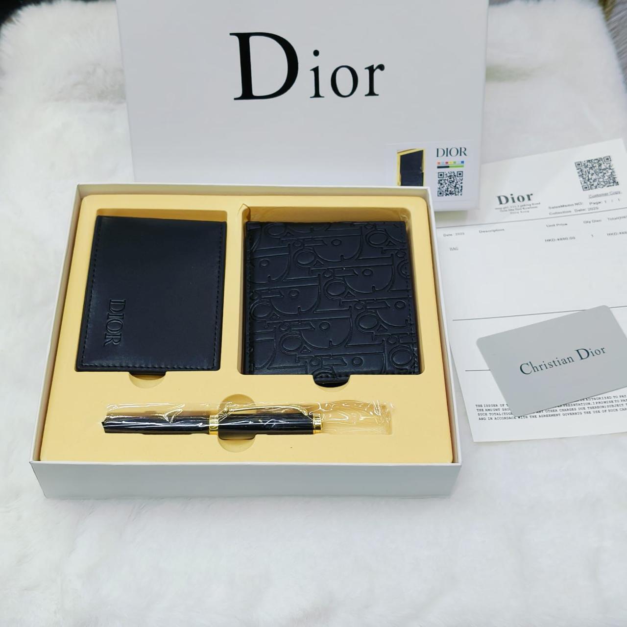 Dior Oblique Galaxy Wallet & Card Holder Gift Set (Black)