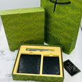 Gucci Signature (Guccissima) Wallet & Card Holder Gift Set (Black)