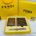 Fendi FF Motif Wallet & Card Holder Gift Set (Tobacco/Brown)