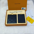 Louis Vuitton Monogram Shadow Wallet & Card Holder Gift Set (Black)