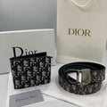 Dior Oblique Men’s Accessory Set (Navy/Beige)
