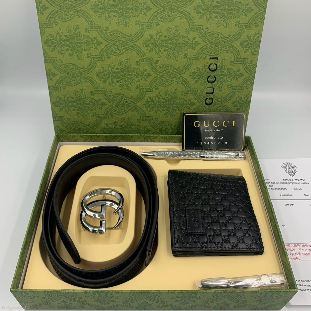 Gucci Signature (Guccissima) Gift Set (Black/Silver)