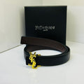 Saint Laurent Monogram Belt (Black/Dark Brown)