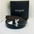 Saint Laurent Monogram Belt (Black/Dark Brown)