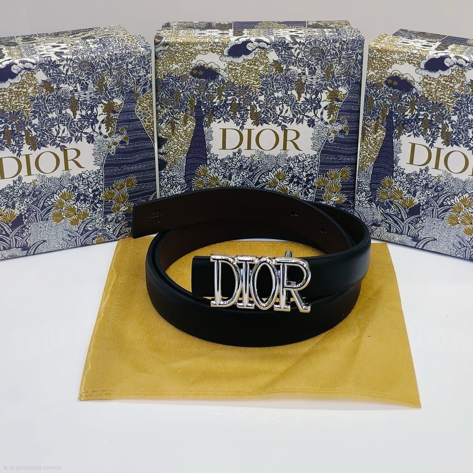 Dior Logo Letter Belt (Black)