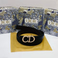 Dior 30 Montaigne Belt (Black with Crystal Buckle)