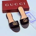 Gucci Double G Slide Sandal with Crystals (Black)