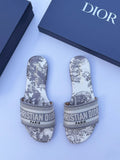 Dior Dway Slide (Steel Gray Toile de Jouy Sauvage)
