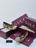 Gucci GG Canvas Ballerina Flats (Beige/Ebony)