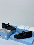 Prada Soft Satin Ballerinas (Black)