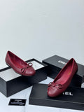 Chanel Ballet Flats (Burgundy Lambskin)