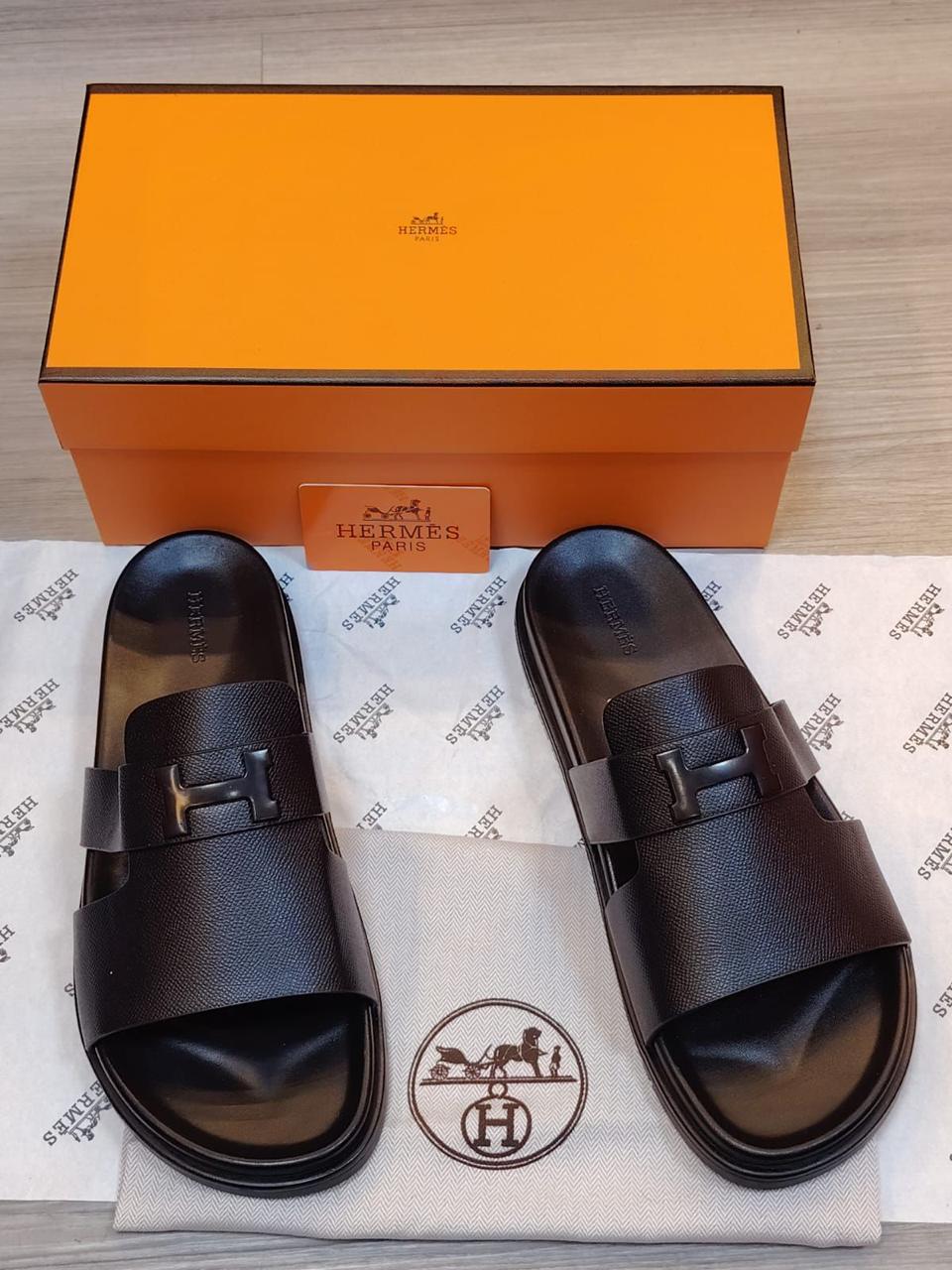Hermès Chypre Sandal (Noir / Epsom)