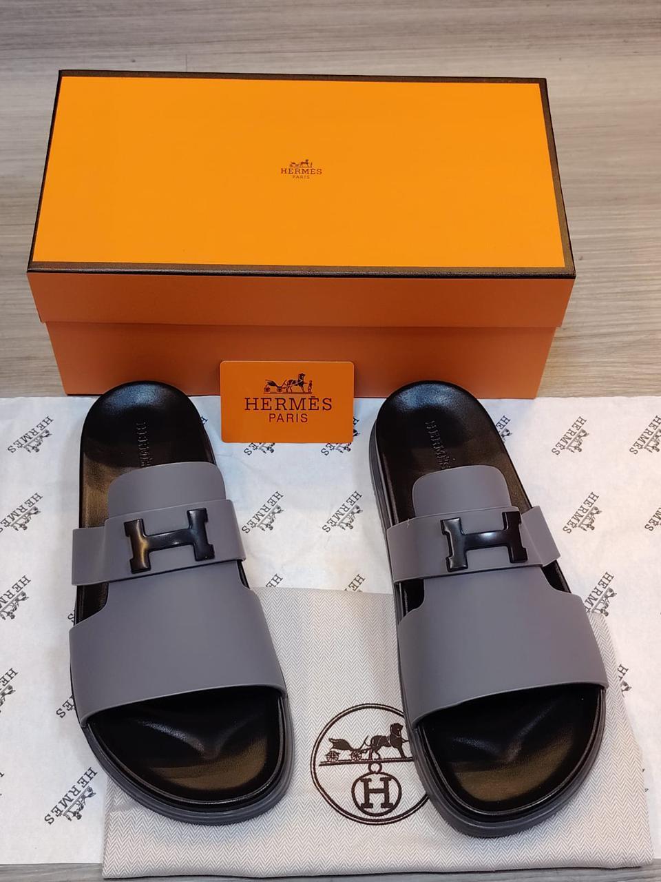 Hermès Chypre Sandal (Gris Étain / Noir)