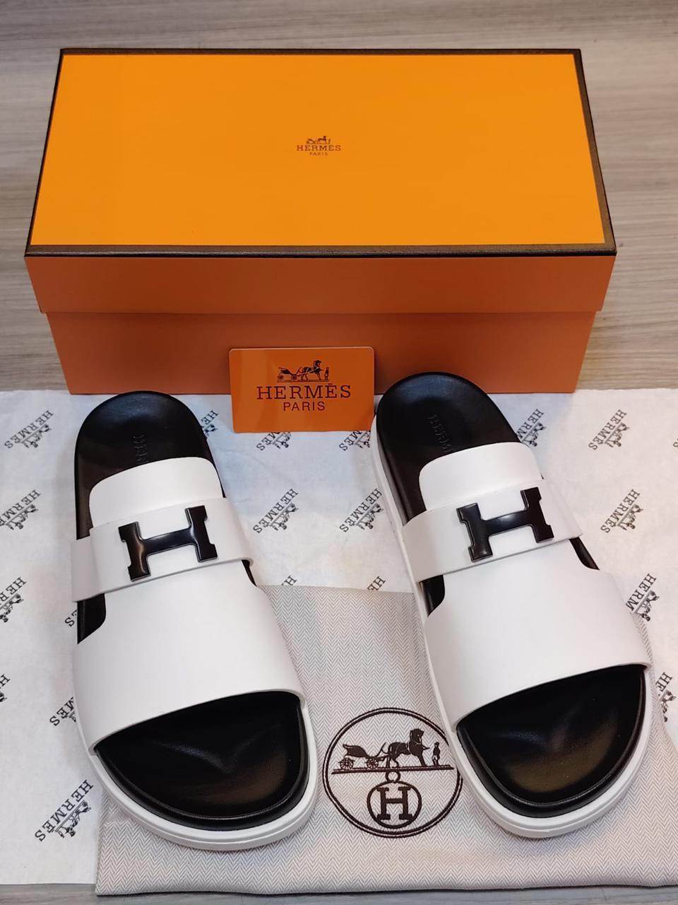 Hermès Chypre Sandal (Blanc / Noir)