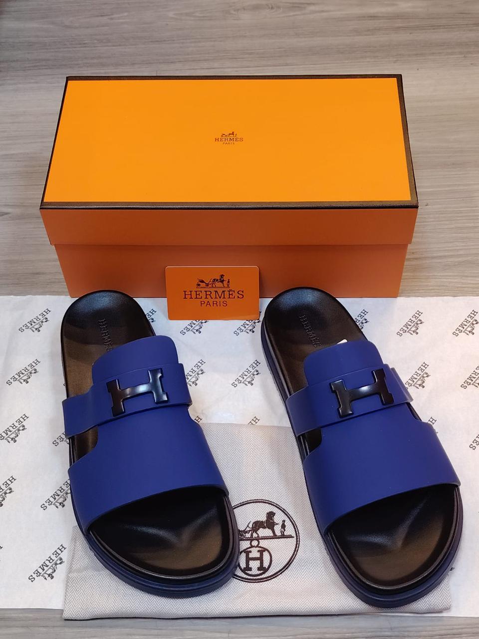Hermès Chypre Sandal (Bleu Royal / Noir)