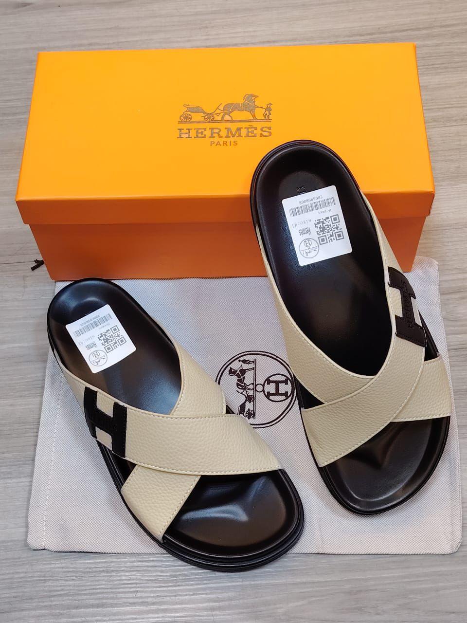 Hermès Electric Sandal (Beige / Noir)