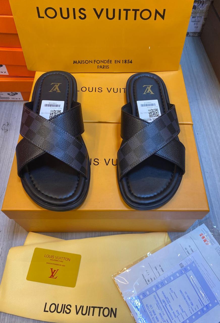 Louis Vuitton Bidart Flat Mule (Damier Cobalt / Black)