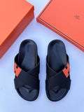 Hermès Chypre Sandal (Noir / Orange)