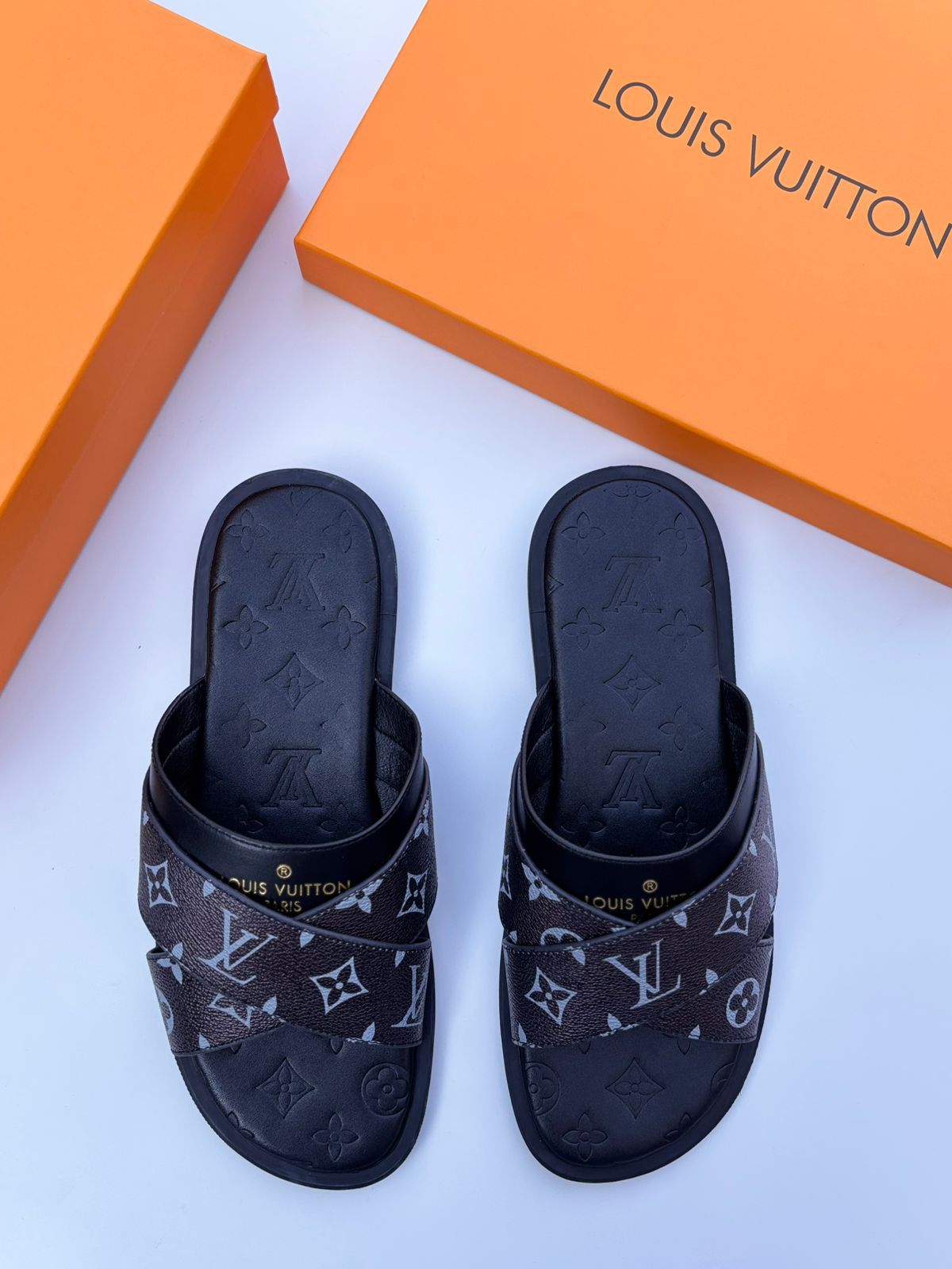 Louis Vuitton Paseo Flat Comfort Sandal (Monogram Eclipse)