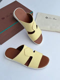 Loro Piana Sea-Slide Sandal (Citron / Tan)