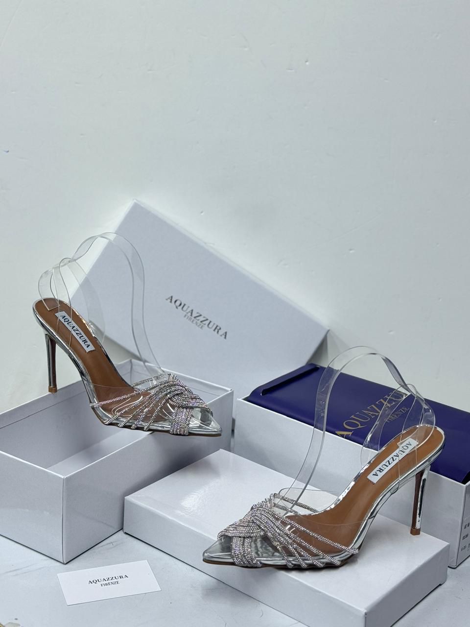 Aquazzura Gatwick Slingback Pumps (Silver/Clear)