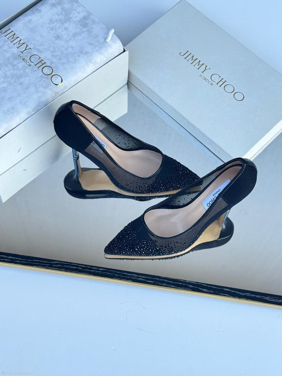 Jimmy Choo Ixia 95 Mesh Pumps (Black)