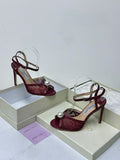 Jimmy Choo Sacaria 85 Lace Sandals (Burgundy/Wine)
