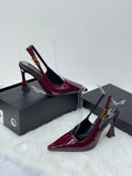 Saint Laurent Dive Slingback Pumps (Burgundy)