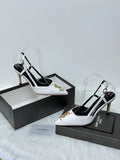 Saint Laurent Cassandra Slingback Pumps (White)