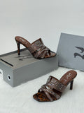 Gina Crystal-Embellished Heeled Mules (Tortoiseshell/Bronze)