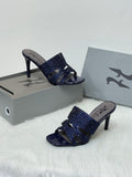 Gina Crystal-Embellished Heeled Mules (Midnight Blue/Navy)
