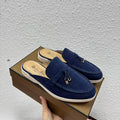 Loro Piana Summer Walk Charms Mules (Blue Navy)
