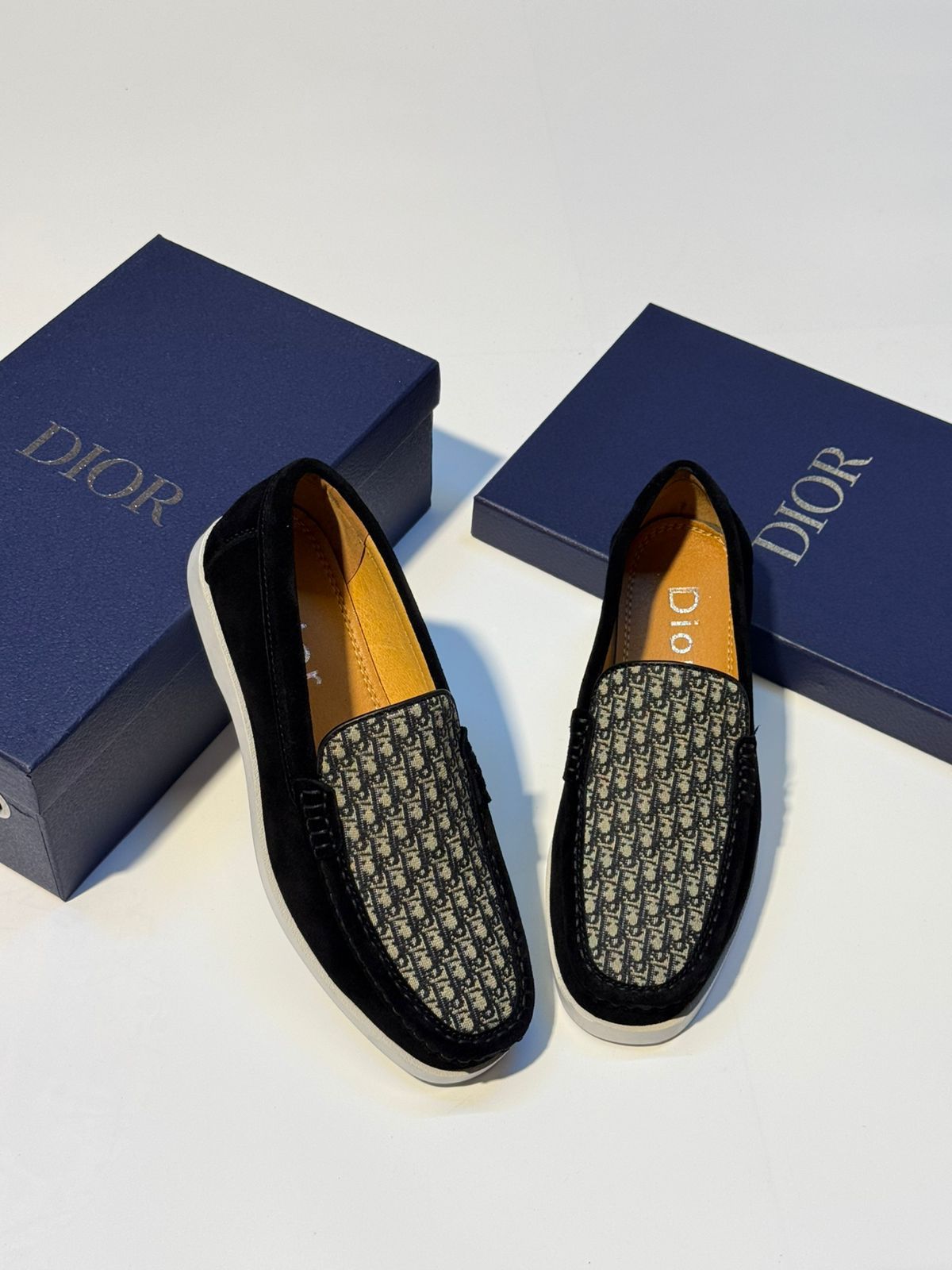 Dior Granville Loafer (Black Suede / Dior Oblique)
