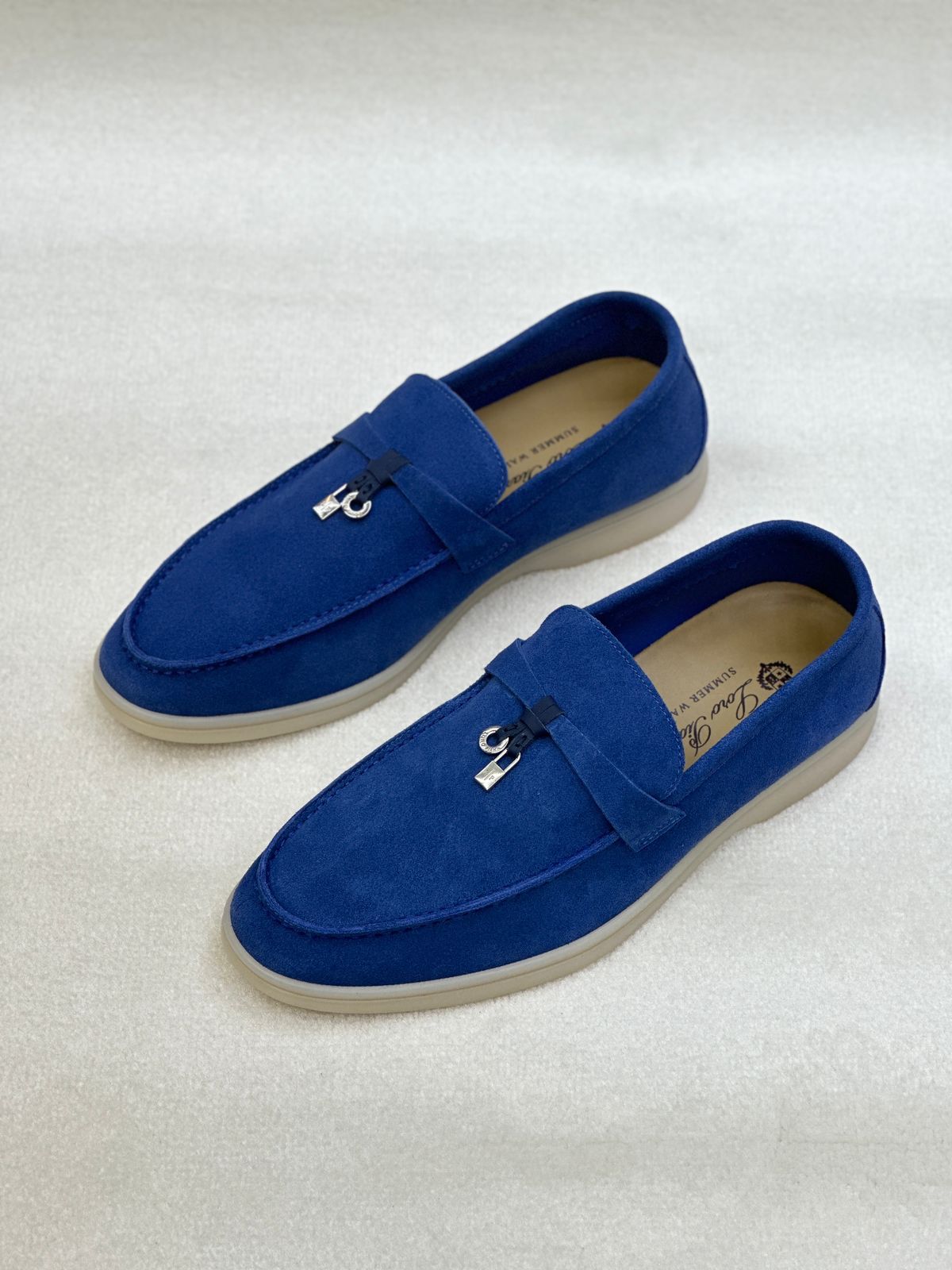Loro Piana Summer Walk Loafers (Royal Blue)