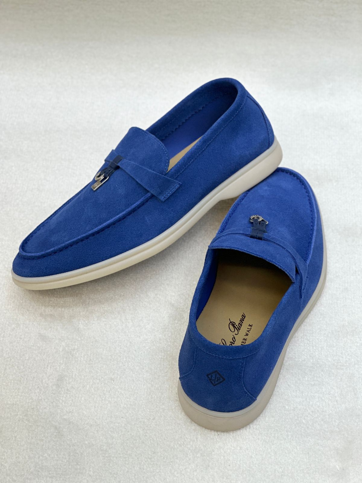 Loro Piana Summer Walk Loafers (Royal Blue)