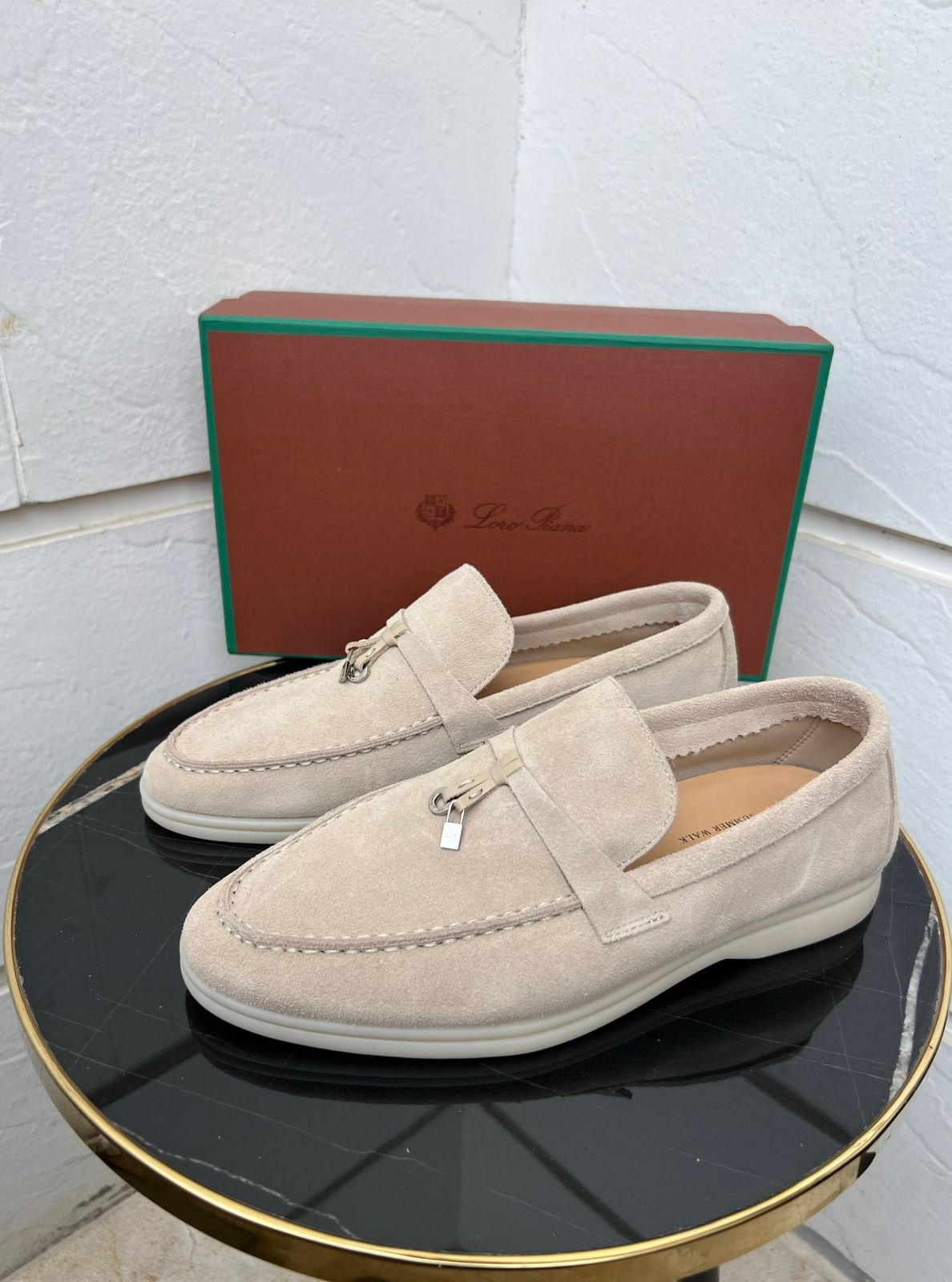 Loro Piana Summer Walk Loafers (Off-White/Stucco)