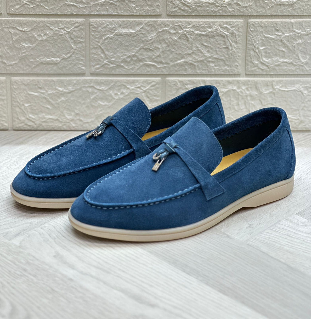 Loro Piana Summer Walk Loafers (Navy Blue)