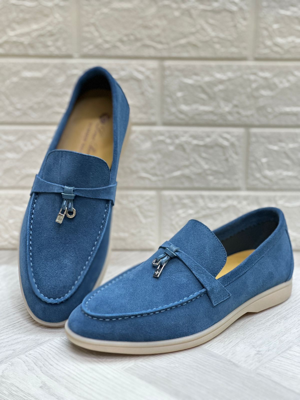 Loro Piana Summer Walk Loafers (Navy Blue)